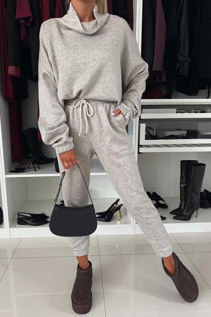 Women's Solid Color Pullover Sports and Leisure Suit