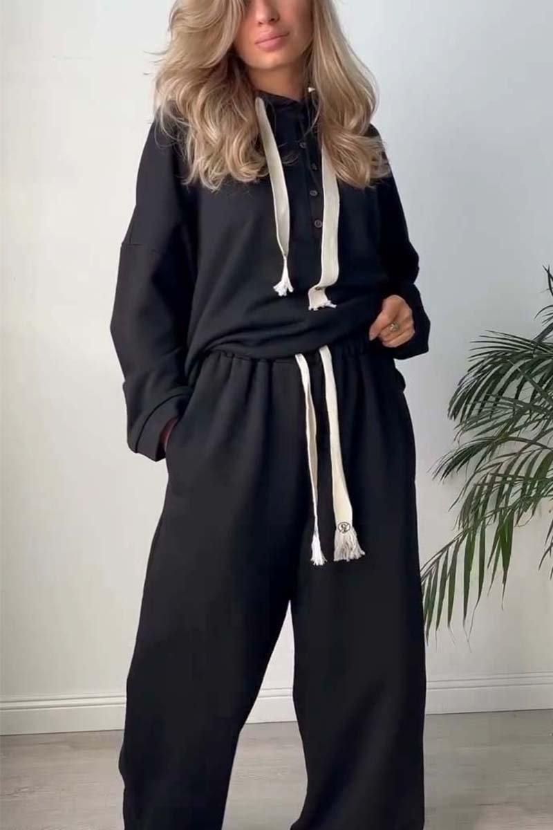 Women's Half Button Hooded Track Suit