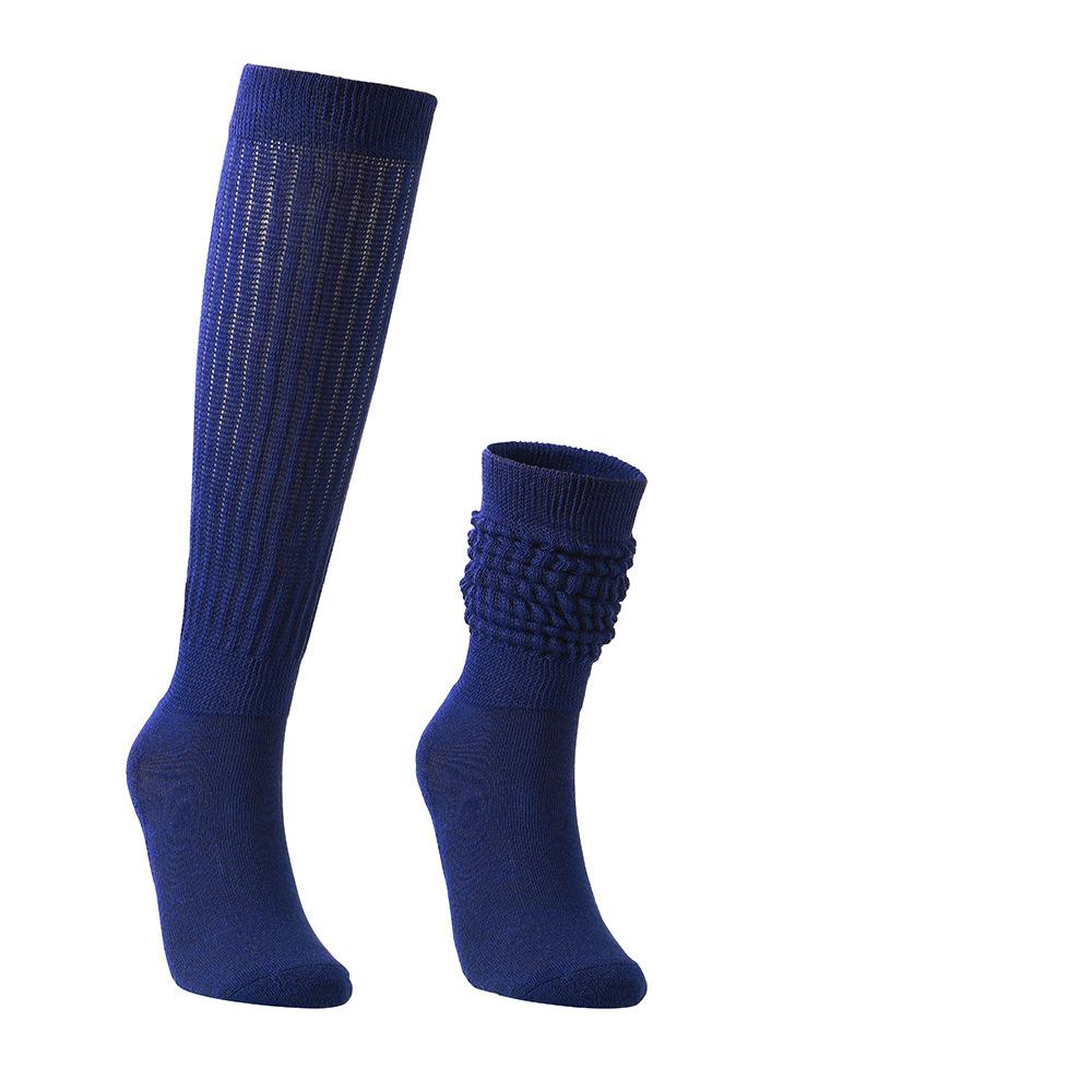 Women's Spring and Summer High Pile Socks Navy blue one size