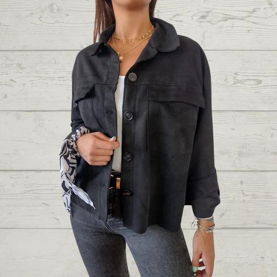 Casual Lapel Single-breasted Jacket Black