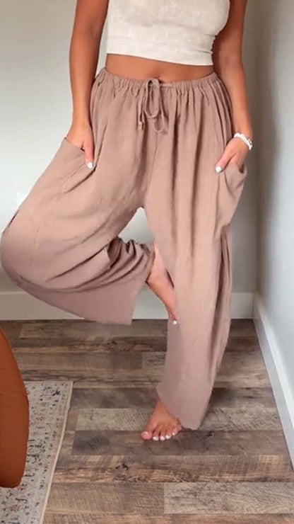 Women's Casual Solid Pants brown