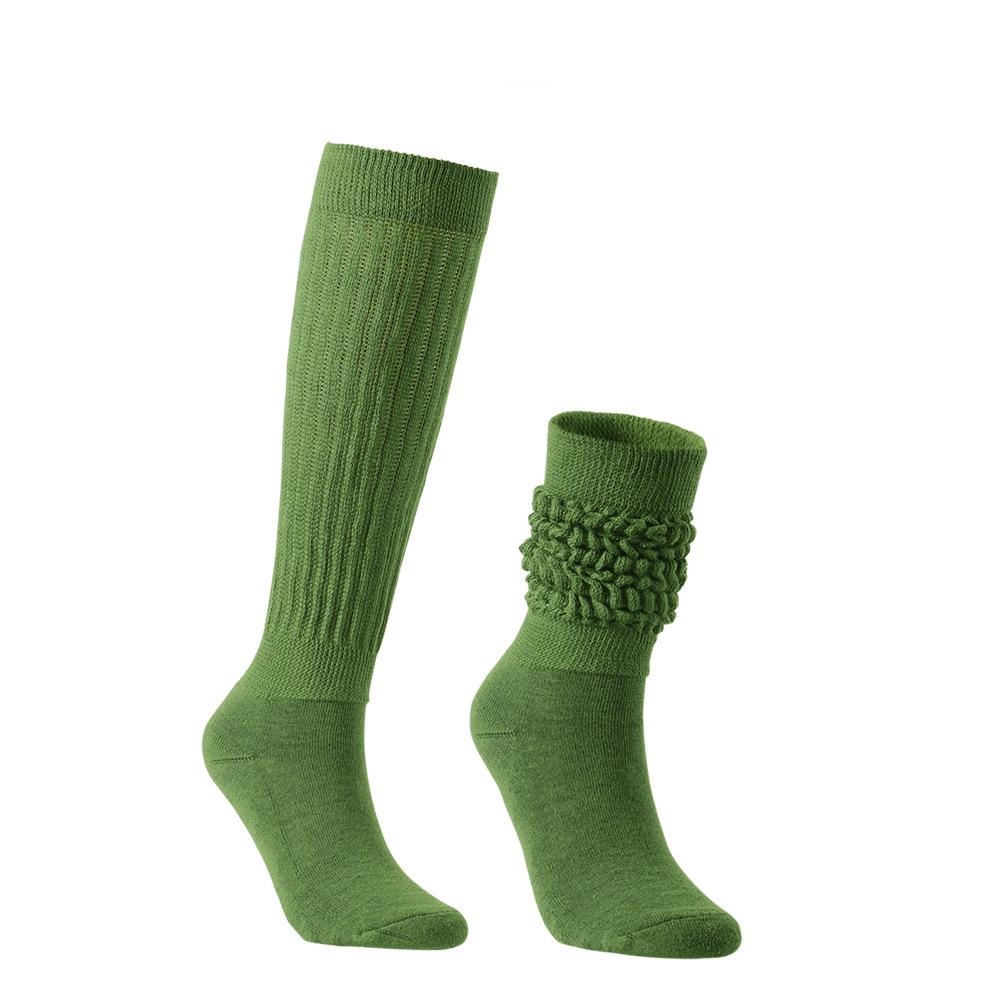 Women's Spring and Summer High Pile Socks army green one size