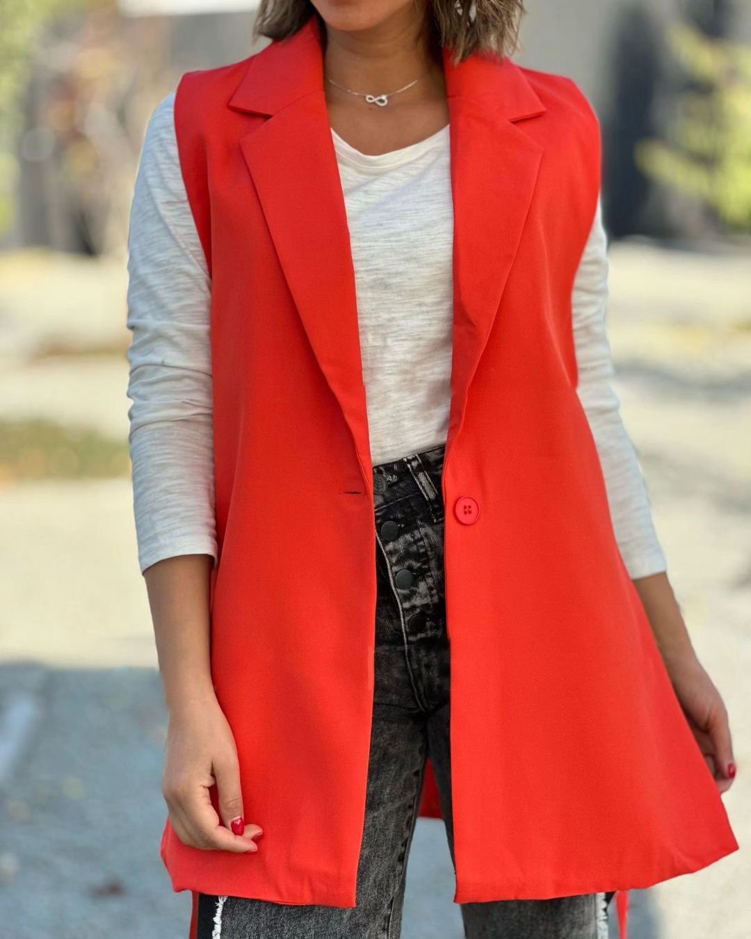 Women's Solid Color Casual Vest Jacket