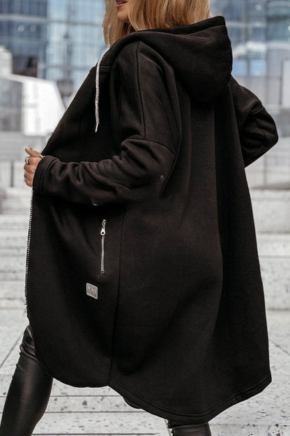 Women's Hooded Long-sleeved Casual Mid-length Coat