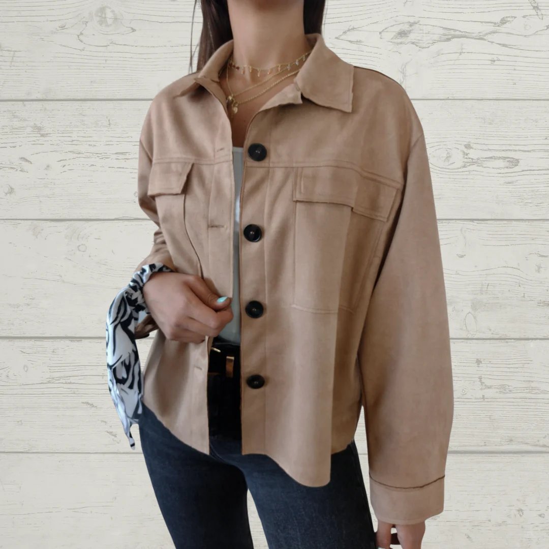 Casual Lapel Single-breasted Jacket apricot