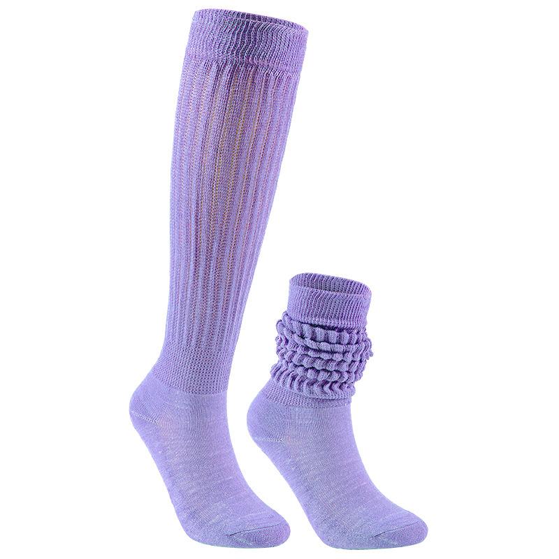 Women's Spring and Summer High Pile Socks purple one size