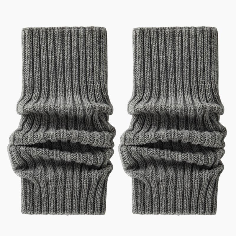 Autumn and winter cute knitted socks with white calf socks Grey