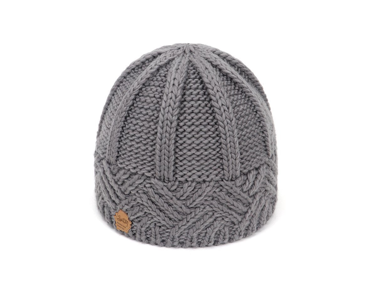 Men's and Women's Retro Style Diamond-check Coarse Knitwear Hats grey one size