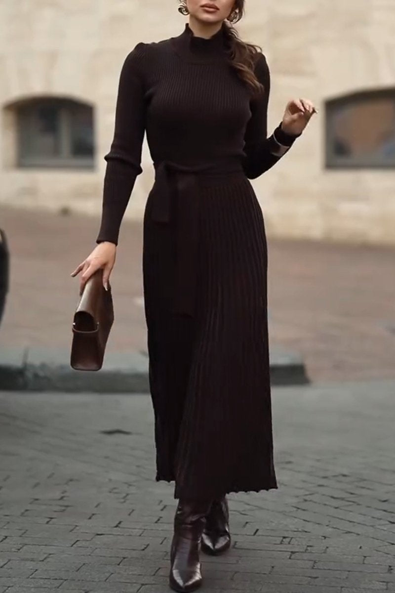 Women's Turtleneck Waist Knitted Dress