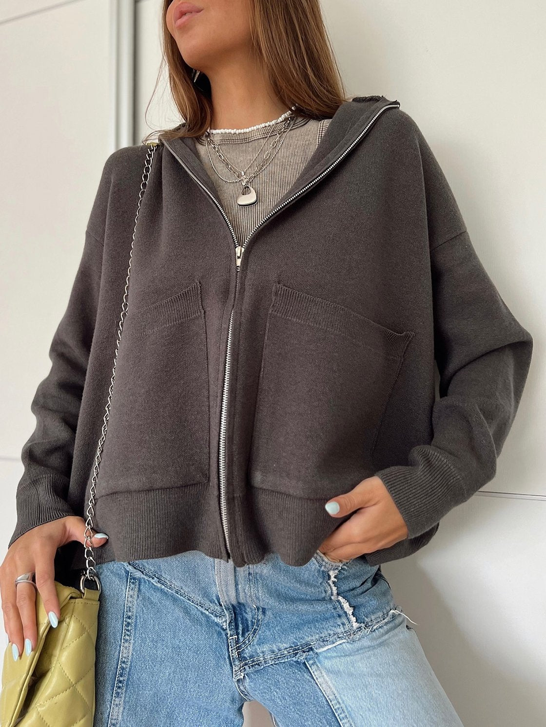 Women's Casual Hooded Sweatshirt Jacket