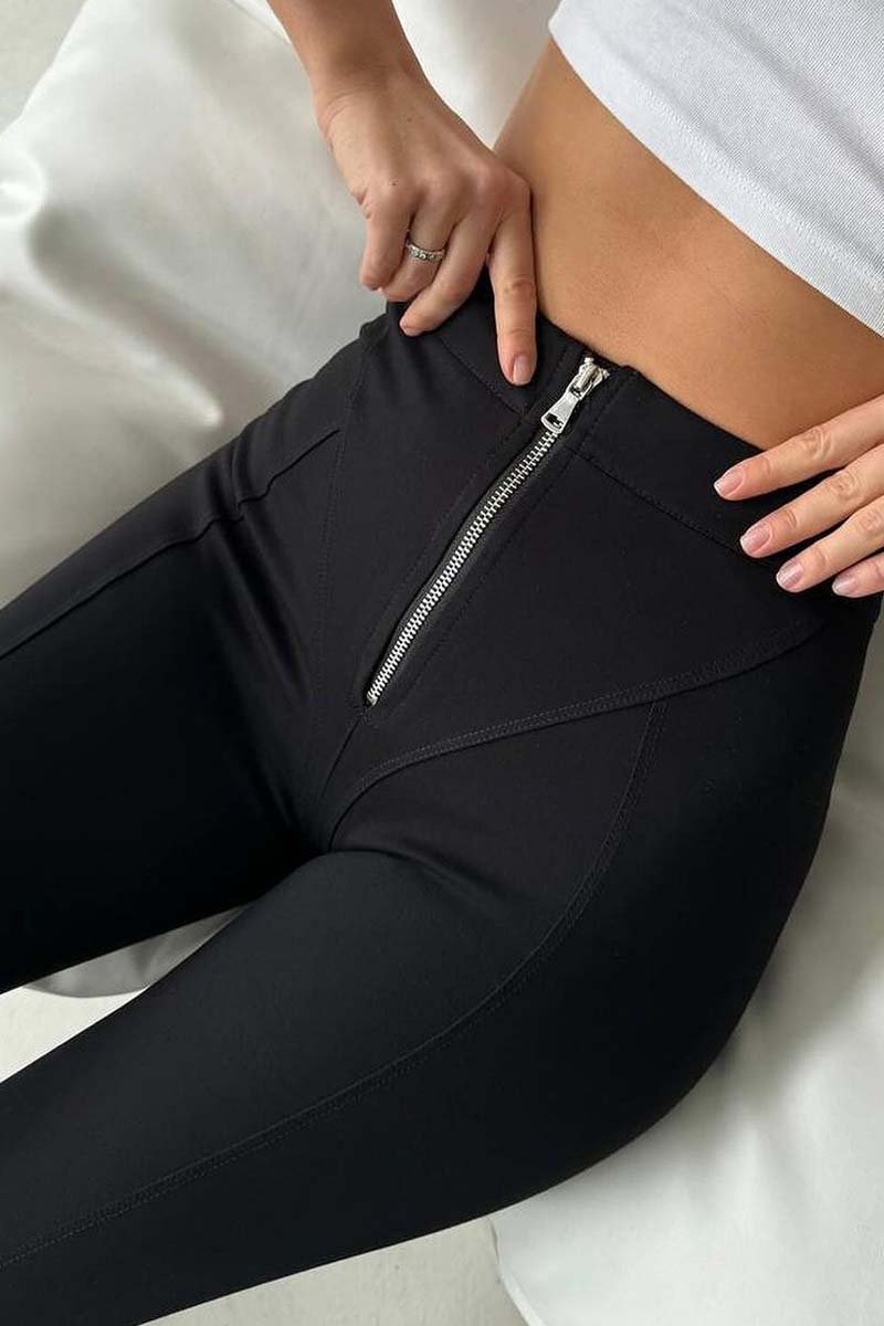 Women's casual sports zipper leggings