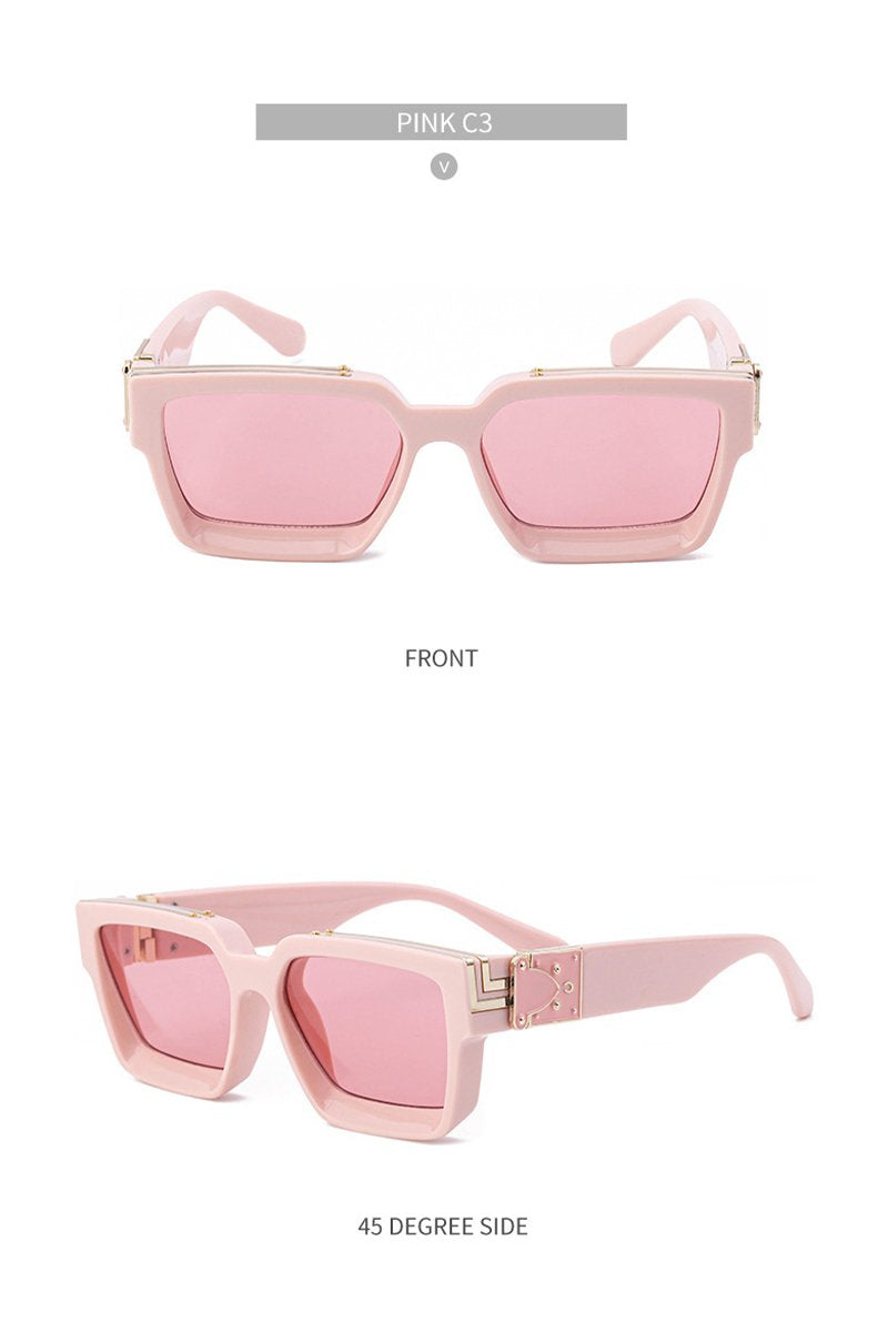 Women's Fashion Trend V Frame Square Sunglasses C3 144mm