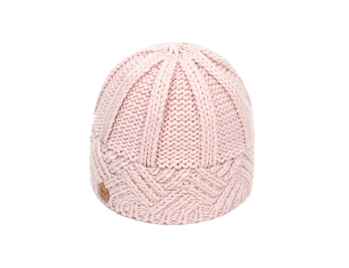 Men's and Women's Retro Style Diamond-check Coarse Knitwear Hats pink one size