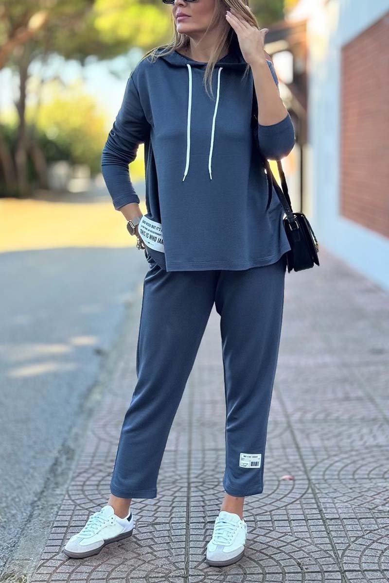 Women's Casual Hooded Sports Suit Gray