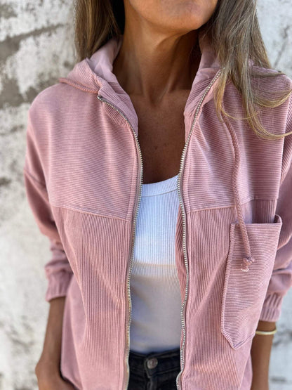 Casual Hooded Zipper Jacket