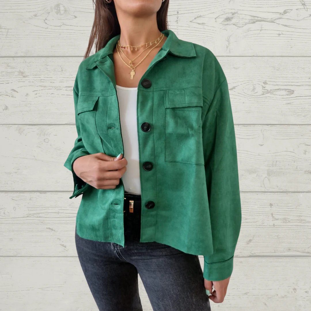 Casual Lapel Single-breasted Jacket green