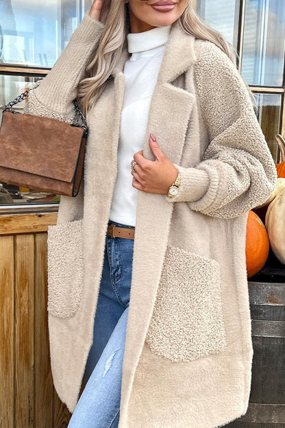 Women's Casual Lapel Mid-length Coat apricot