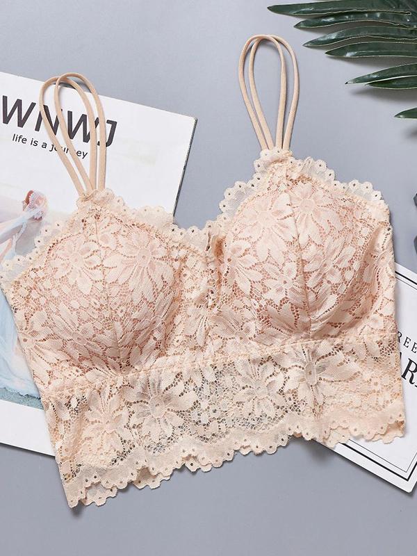 Women's Lace Breathable Sexy Bra Wrap Strap Underwear complexion