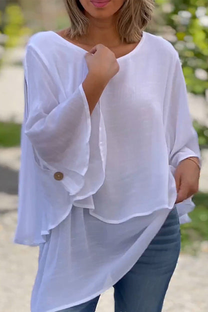 Chiffon Irregular Top White