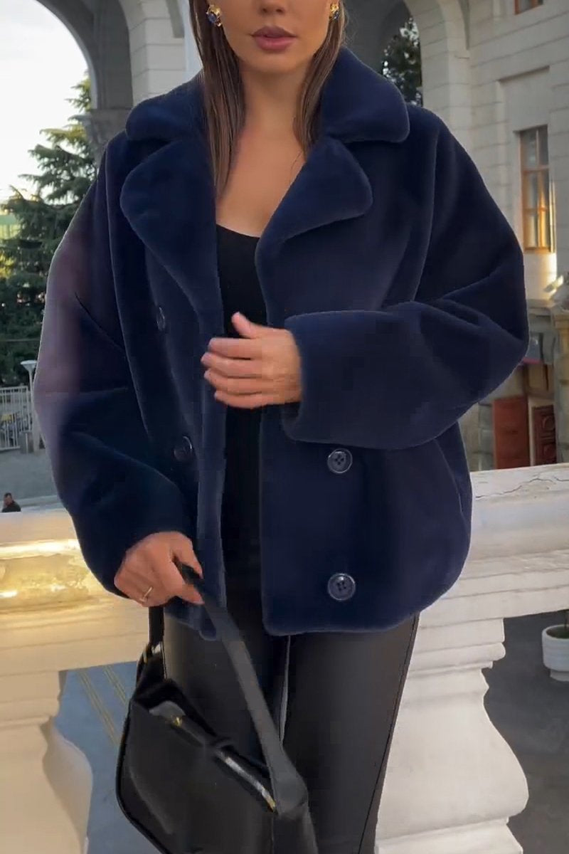 Women's Casual Lapel Plush Coat