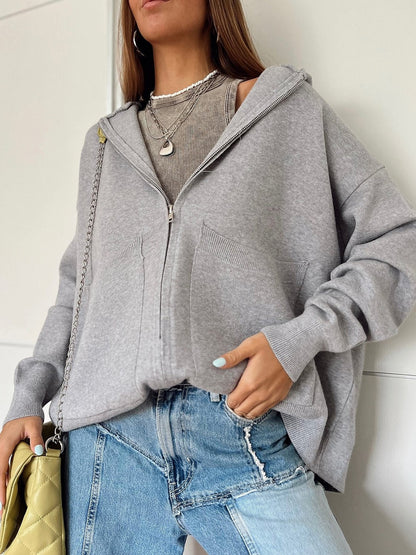 Women's Casual Hooded Sweatshirt Jacket