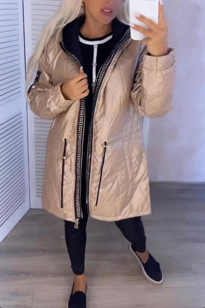 Women's Casual Hooded Jacket Apricot