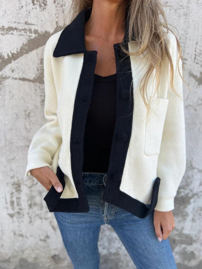 Casual Lapel Single-breasted Jacket white