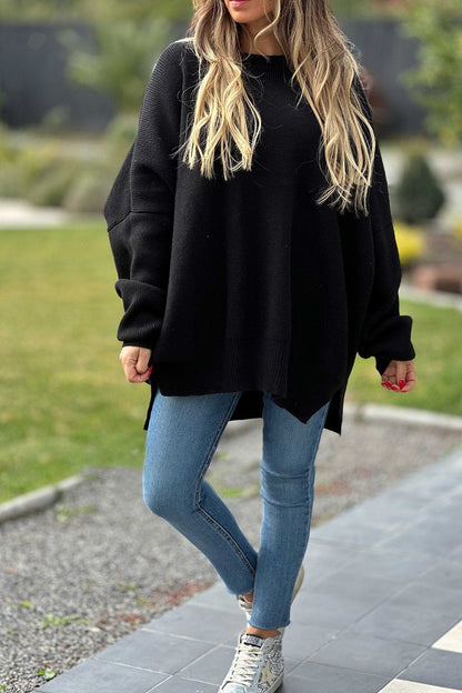 Women's Solid Color Irregular Pullover Sweater