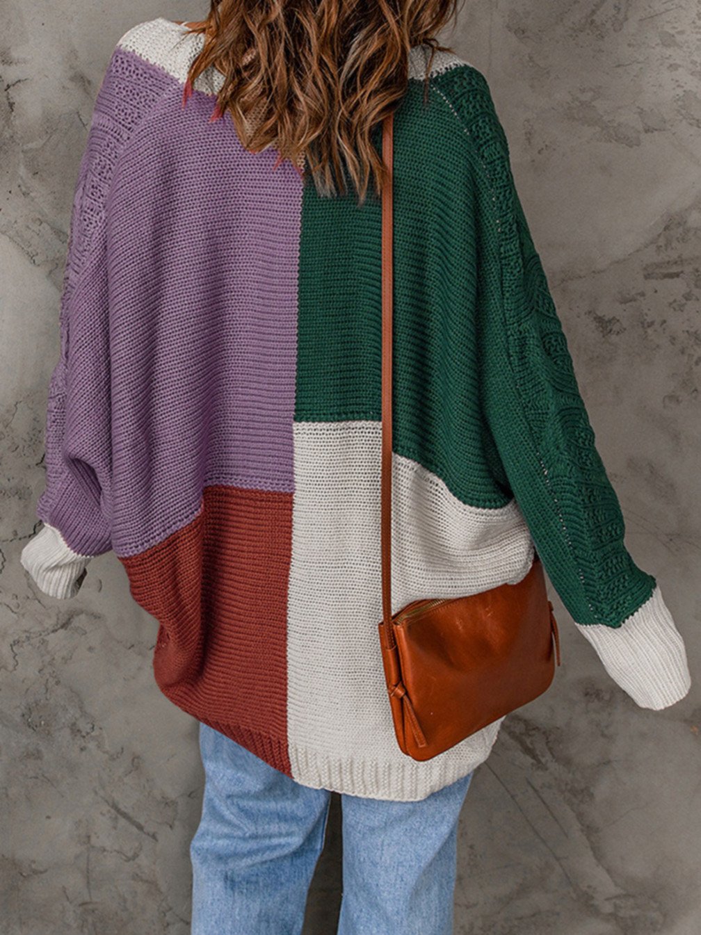 Women's Casual Colorblock Knitted Cardigan