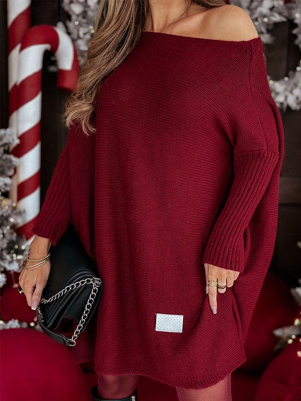 Women's Off-shoulder Knitted Dress