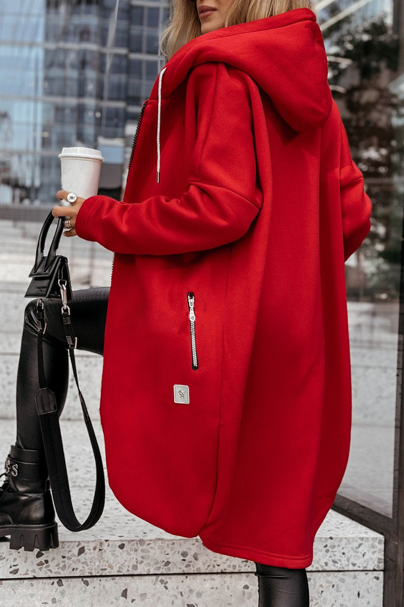 Women's Hooded Long-sleeved Casual Mid-length Coat