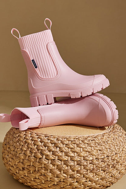 Women's Wear-resistant, Waterproof and Non-slip Mid-tube Rain Boots pink