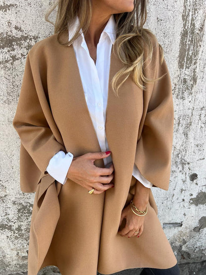 One-piece Sleeve Shawl Jacket brown