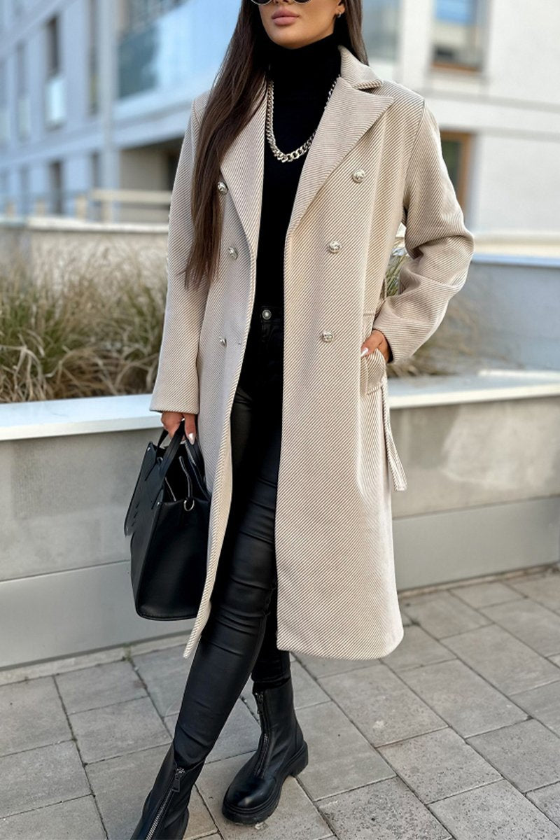 Women's Casual Lapel Long Coat apricot