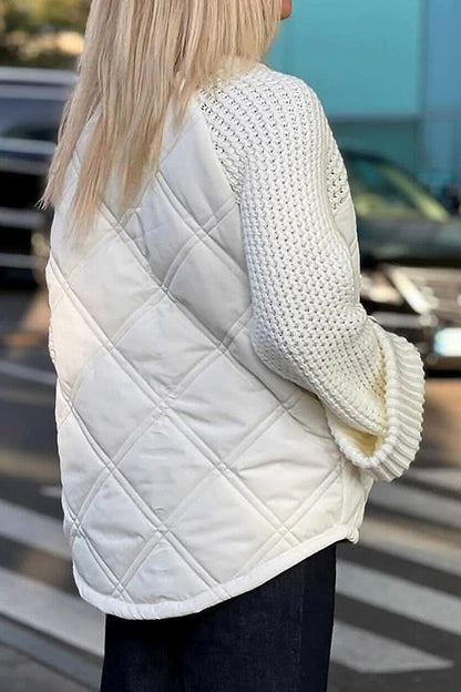 Knitted Patchwork Solid Color Casual Jacket