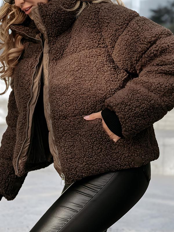 Women's Casual Lapel Zipper Coat