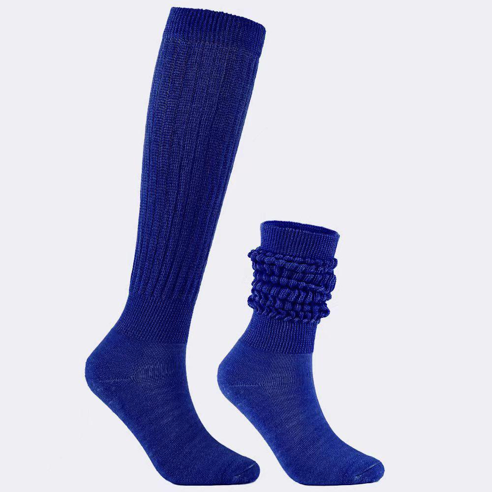 Women's Spring and Summer High Pile Socks blue one size