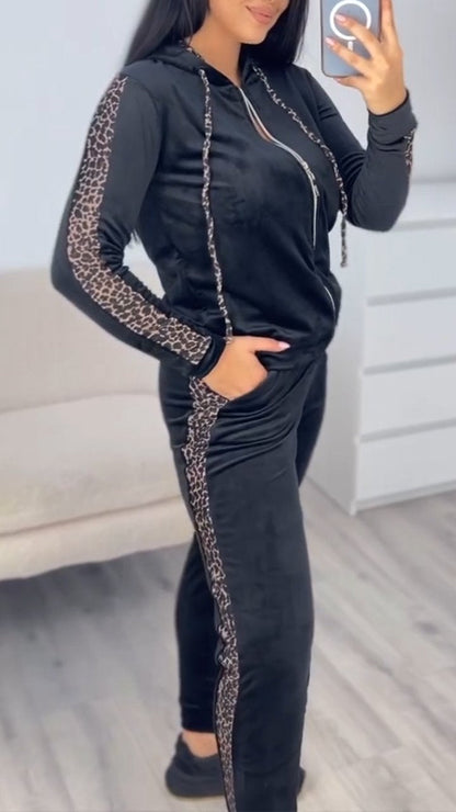 Women's Long-sleeved Athleisure Suit black