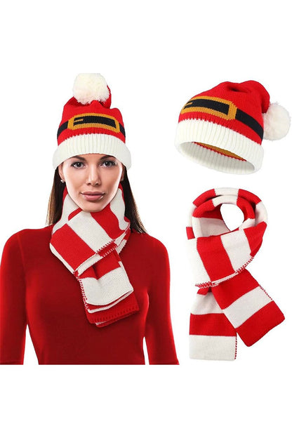 Merry Christmas Bell Hat Three-Piece Set hat and scarf-two-piece set 发送反馈 侧边栏 历史记录 已保存 One size