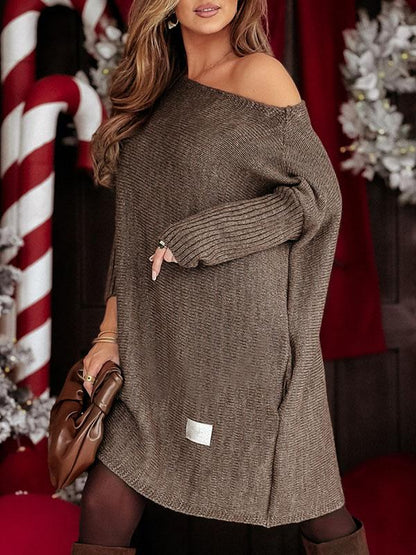 Women's Off-shoulder Knitted Dress