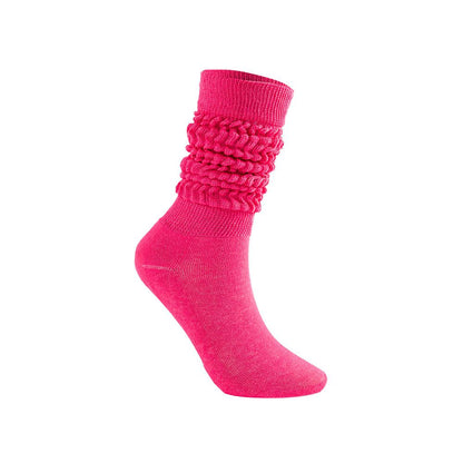 Women's Spring and Summer High Pile Socks rose red one size