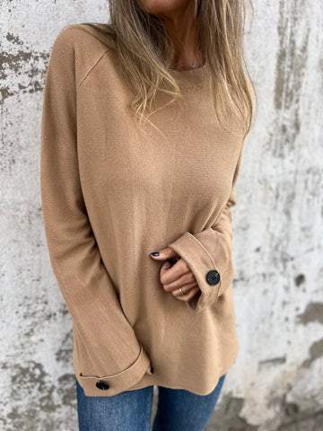 Casual Round Neck Long Sleeve Top