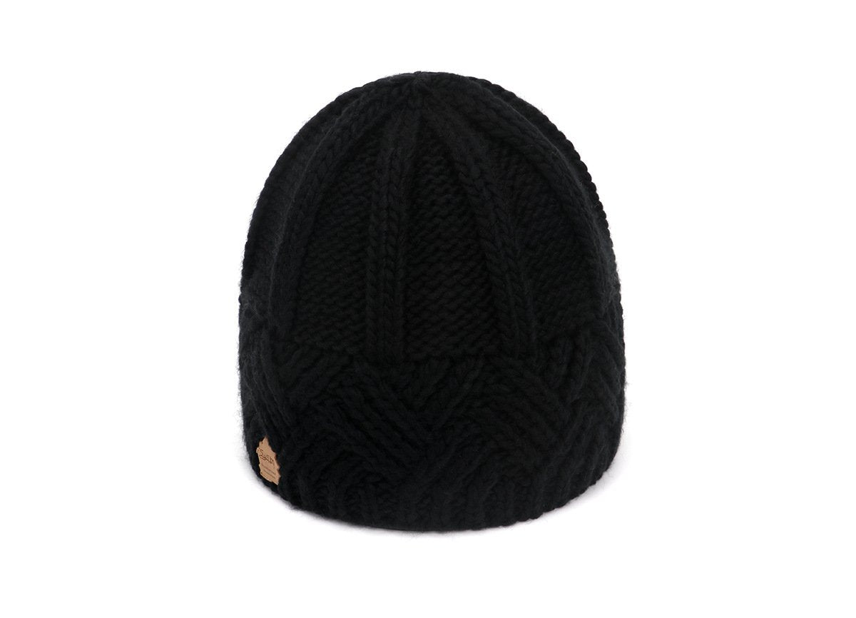 Men's and Women's Retro Style Diamond-check Coarse Knitwear Hats black one size