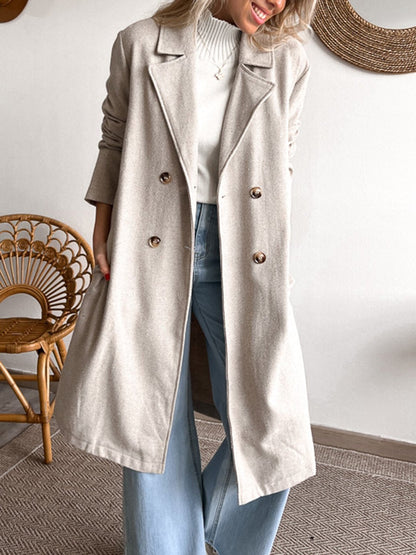 Women's Casual Long Coat White