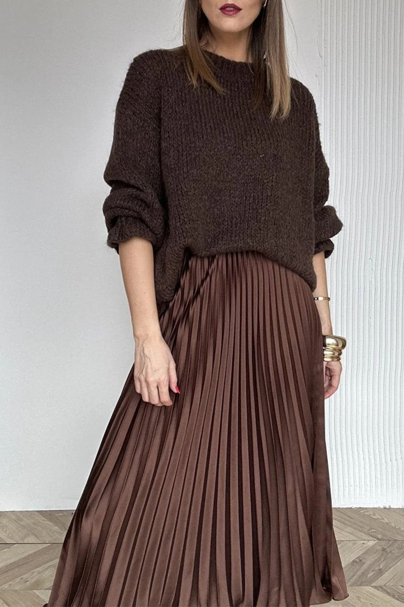 Women's Long Sleeve Fashion Tops and Skirts Two Piece Set