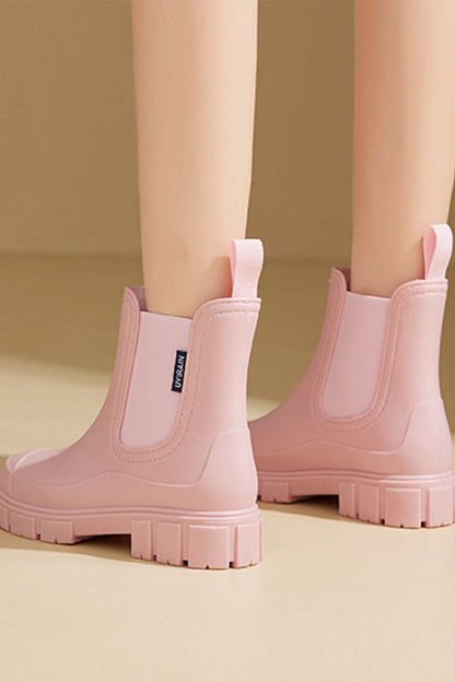 Women's Wear-resistant, Waterproof, Anti-skid Mid-low-top Rain Boots pink