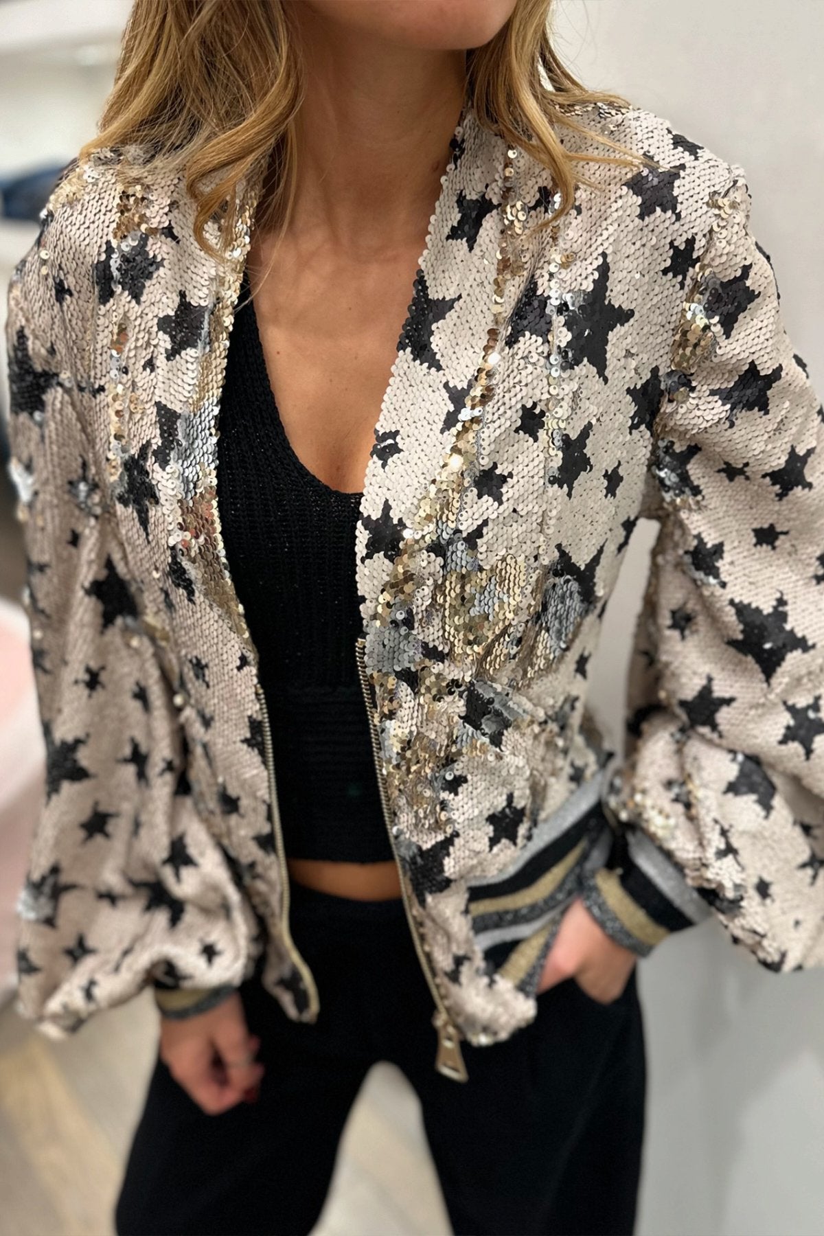 Ladies banquet star pattern sequined jacket