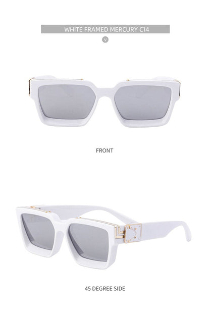 Women's Fashion Trend V Frame Square Sunglasses C14 144mm