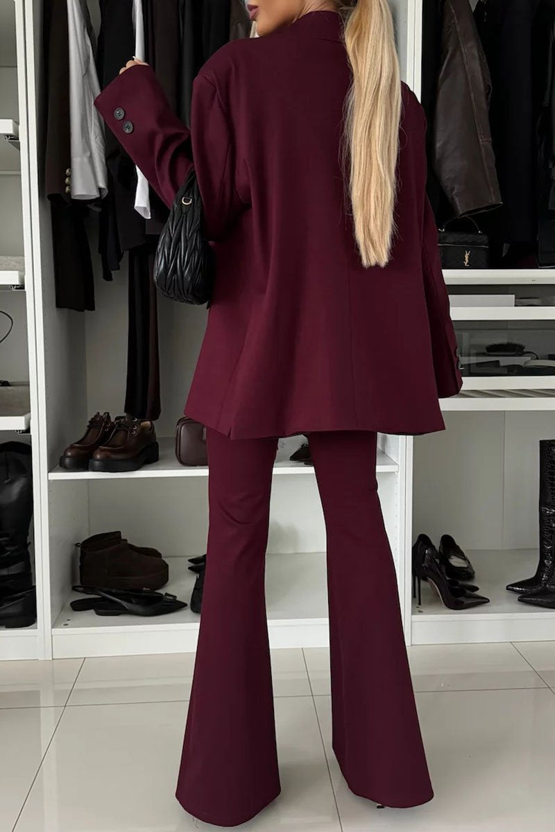 Women's Solid Color Two Piece Suit