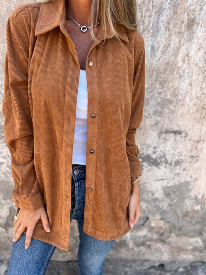 Corduroy Long Sleeved Shirt brown